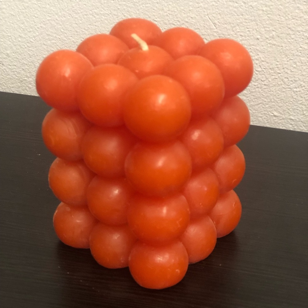 Opalhouse Bubble Candles—Novelty Cube Shaped Orange Unscented Soy Wax
